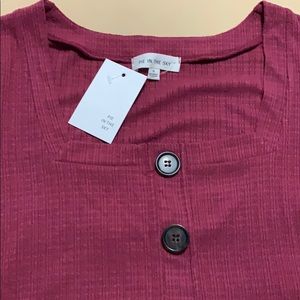 Burgundy Square Necked Shirt